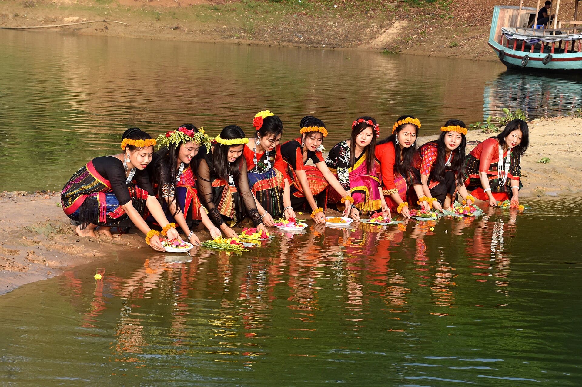 Chakma Ful Biju new-year festival on the water at Rangamati
