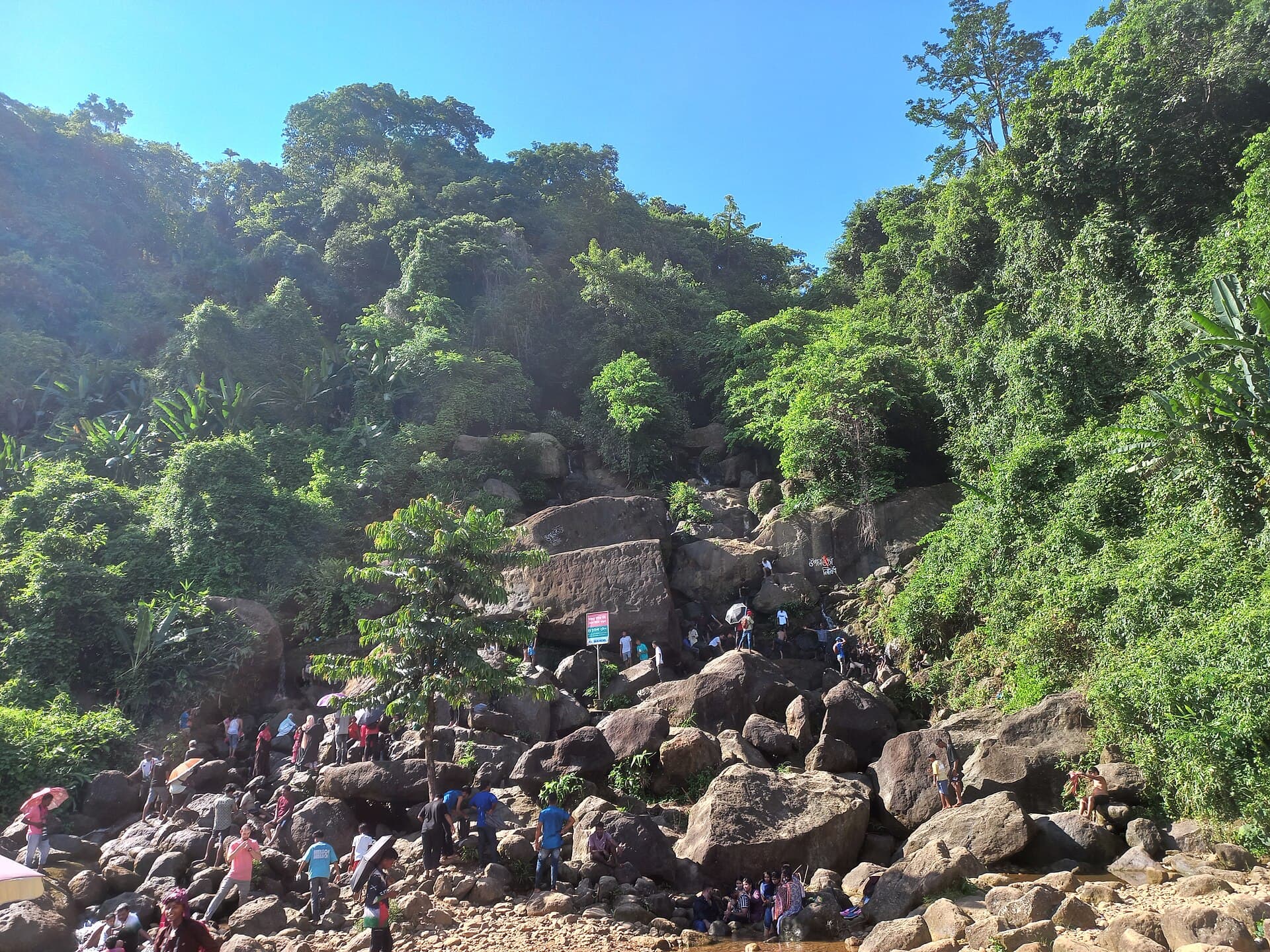 Mayabi Jharna waterfall among rocks near Jaflong, Sylhet