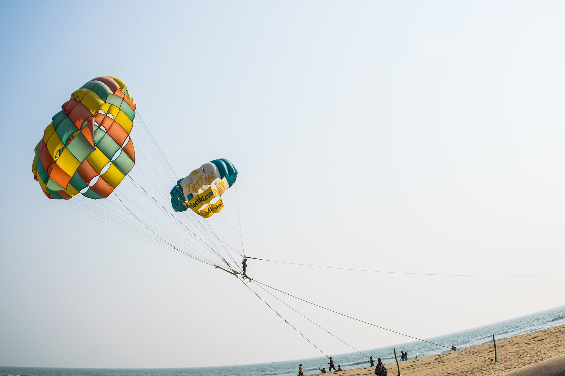 Golden sand and the Bay of Bengal at Cox's Bazar sea beach, Bangladesh
