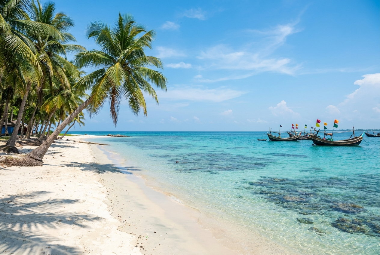 Coral rocks and clear sea at Chera Dwip, Saint Martin's Island, Bangladesh